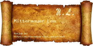 Mittermayer Lea névjegykártya